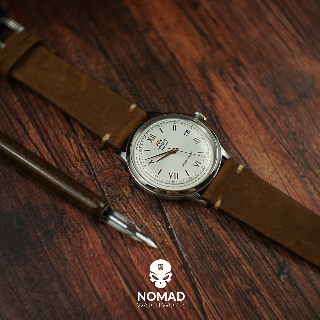 Premium Vintage Calf Leather Watch Strap in Rustic Tan (20mm) - Nomad Watch Works Malaysia
