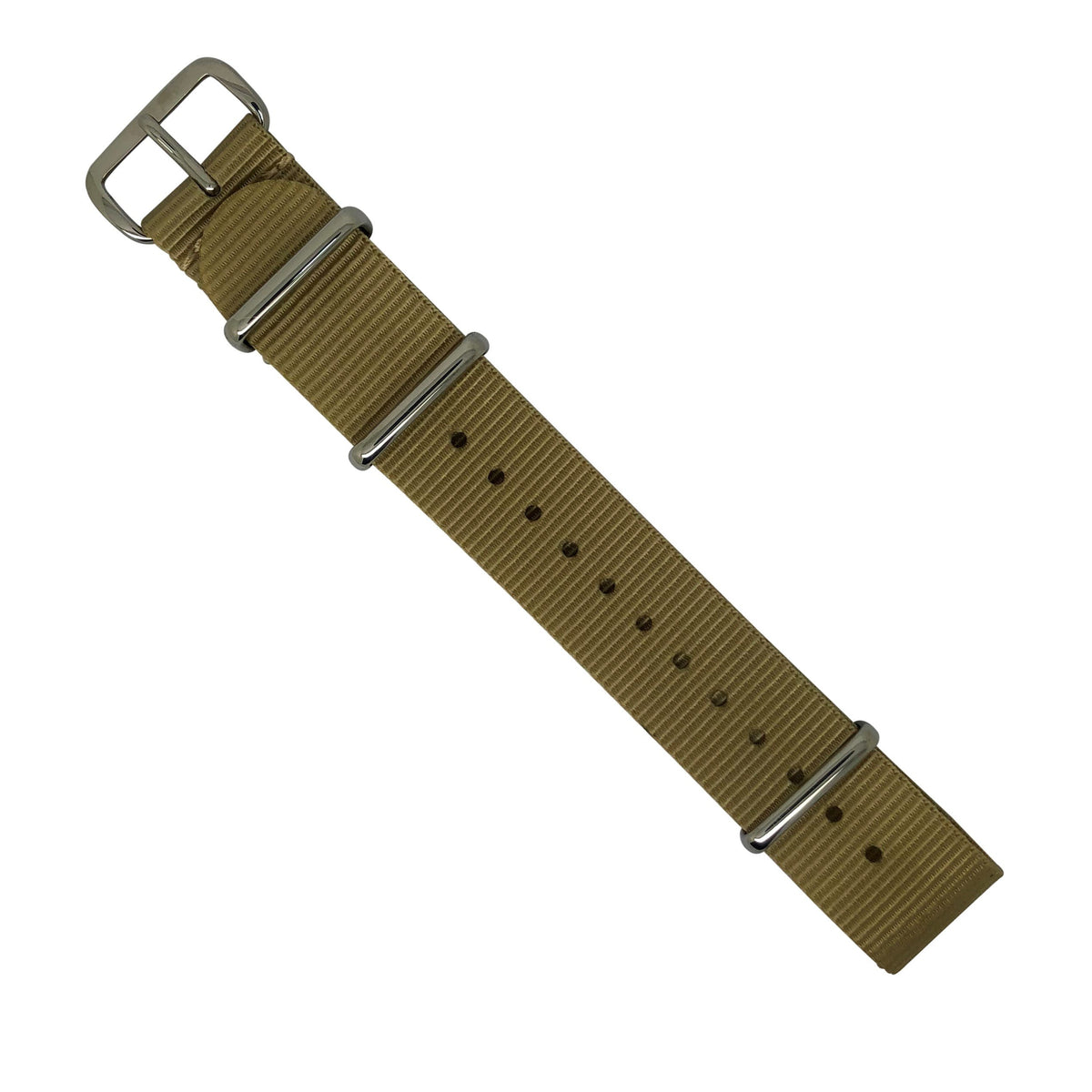 Premium Nato Strap in Malt with Polished Silver Buckle (20mm) - Nomad Watch Works Malaysia