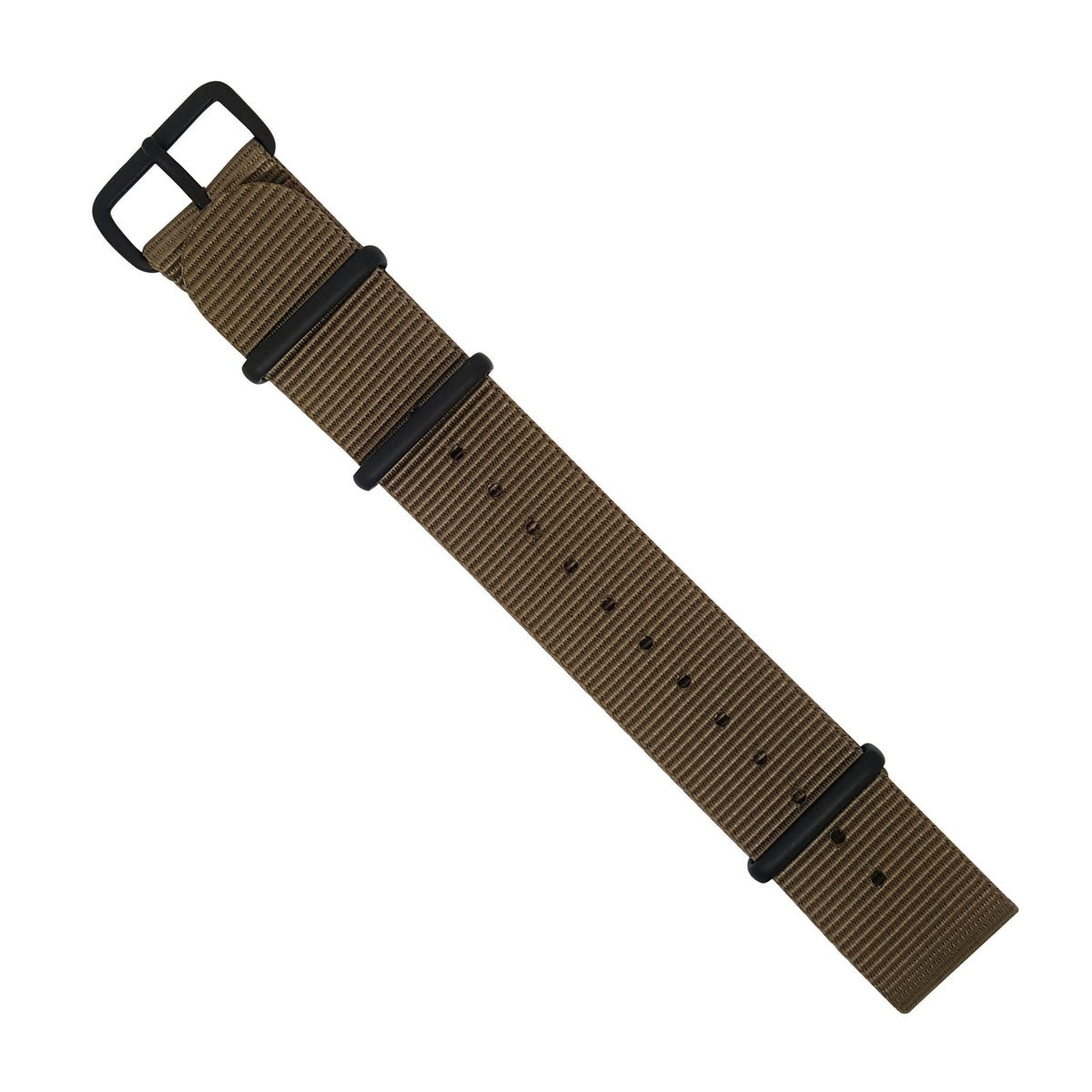 Premium Nato Strap in Sand with PVD Black Buckle (22mm) - Nomad Watch Works Malaysia