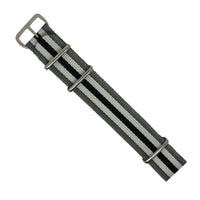 Premium Nato Strap in Regimental Black with Polished Silver Buckle (20mm) - Nomad Watch Works Malaysia
