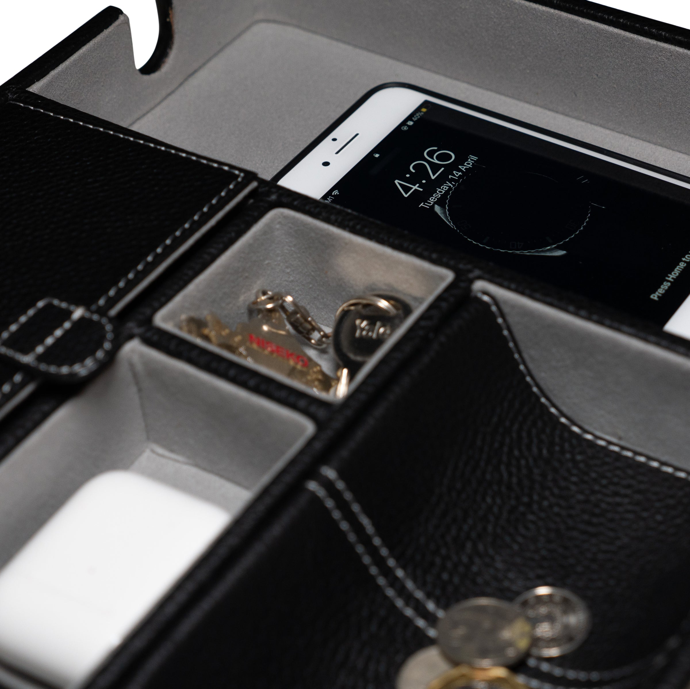 Leather Valet Tray in Black - Nomad Watch Works Malaysia