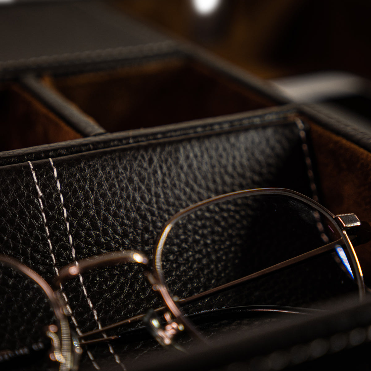 Leather Valet Tray in Brown - Nomad Watch Works Malaysia