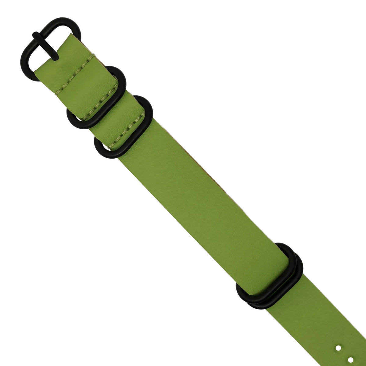 PU Leather Zulu Strap in Green with Black Buckle (20mm) - Nomad Watch Works Malaysia
