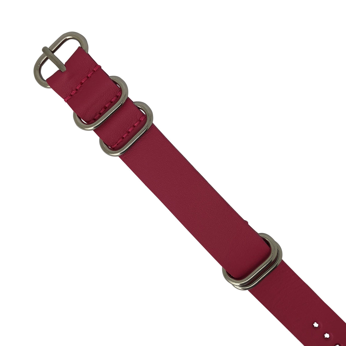 PU Leather Zulu Strap in Rose with Silver Buckle (20mm) - Nomad Watch Works Malaysia