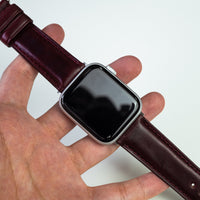 N2W Classic Horween Leather Strap in Chromexcel® Burgundy (38 & 40mm) - Nomad Watch Works Malaysia