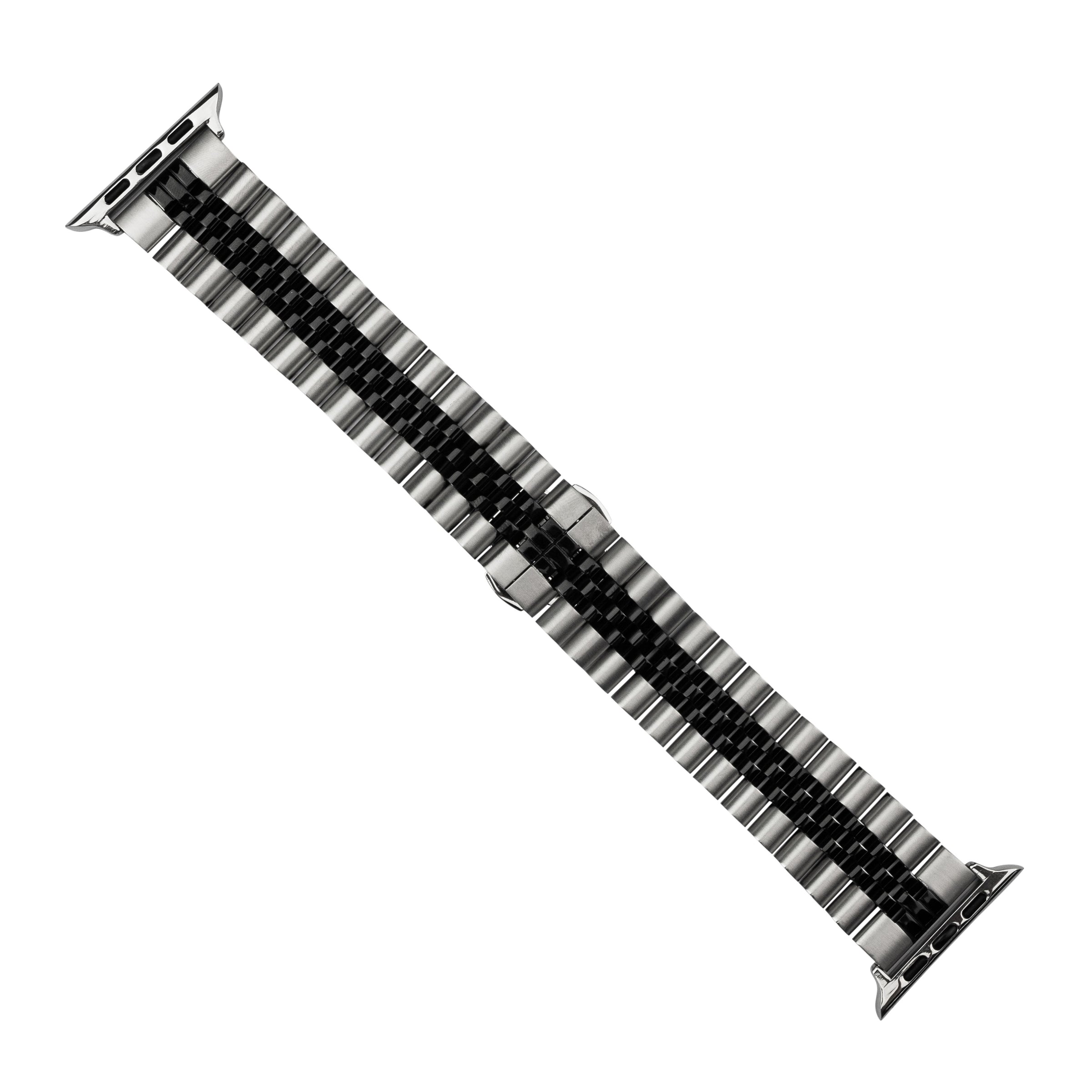 Apple Watch Jubilee Metal Strap in Silver and Black (38 & 40mm) - Nomad Watch Works MY