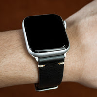 Apple Watch Premium Vintage Oil Waxed Leather Strap in Black (38 & 40mm) - Nomad Watch Works Malaysia