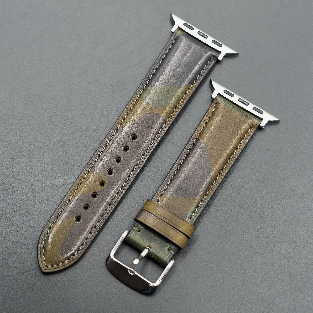 Emery Classic LPA Camo Leather Strap in Army Camo (38, 40, 41mm) - Nomad Watch Works MY