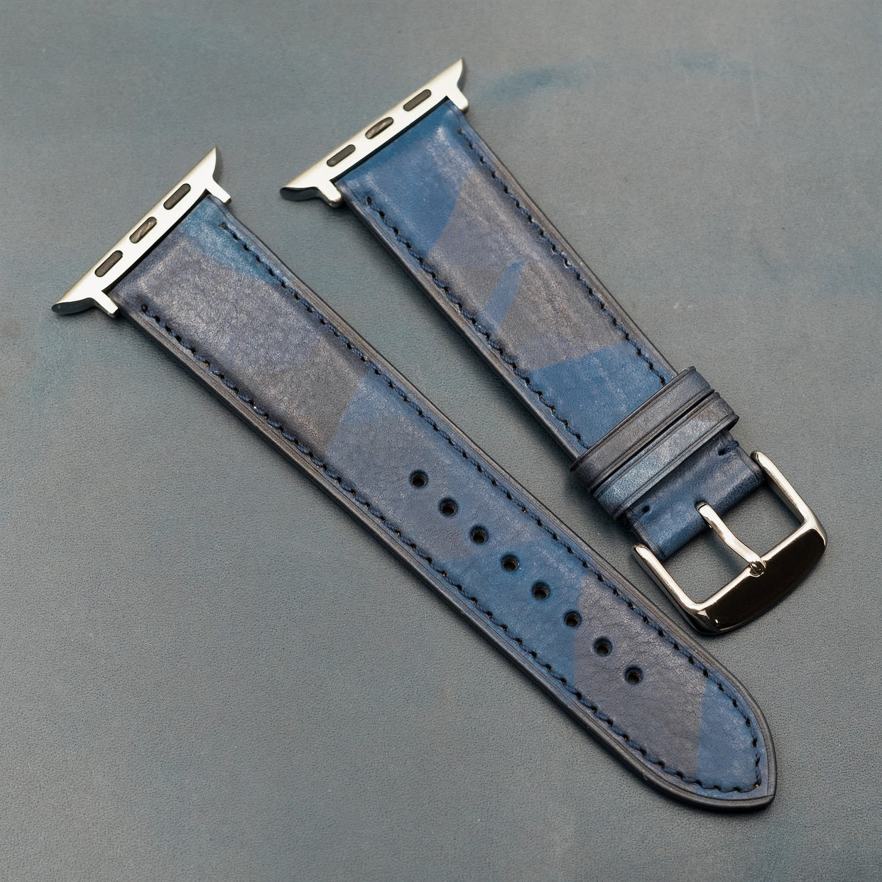Emery Classic LPA Camo Leather Strap in Blue Camo (38, 40, 41mm) - Nomad Watch Works MY