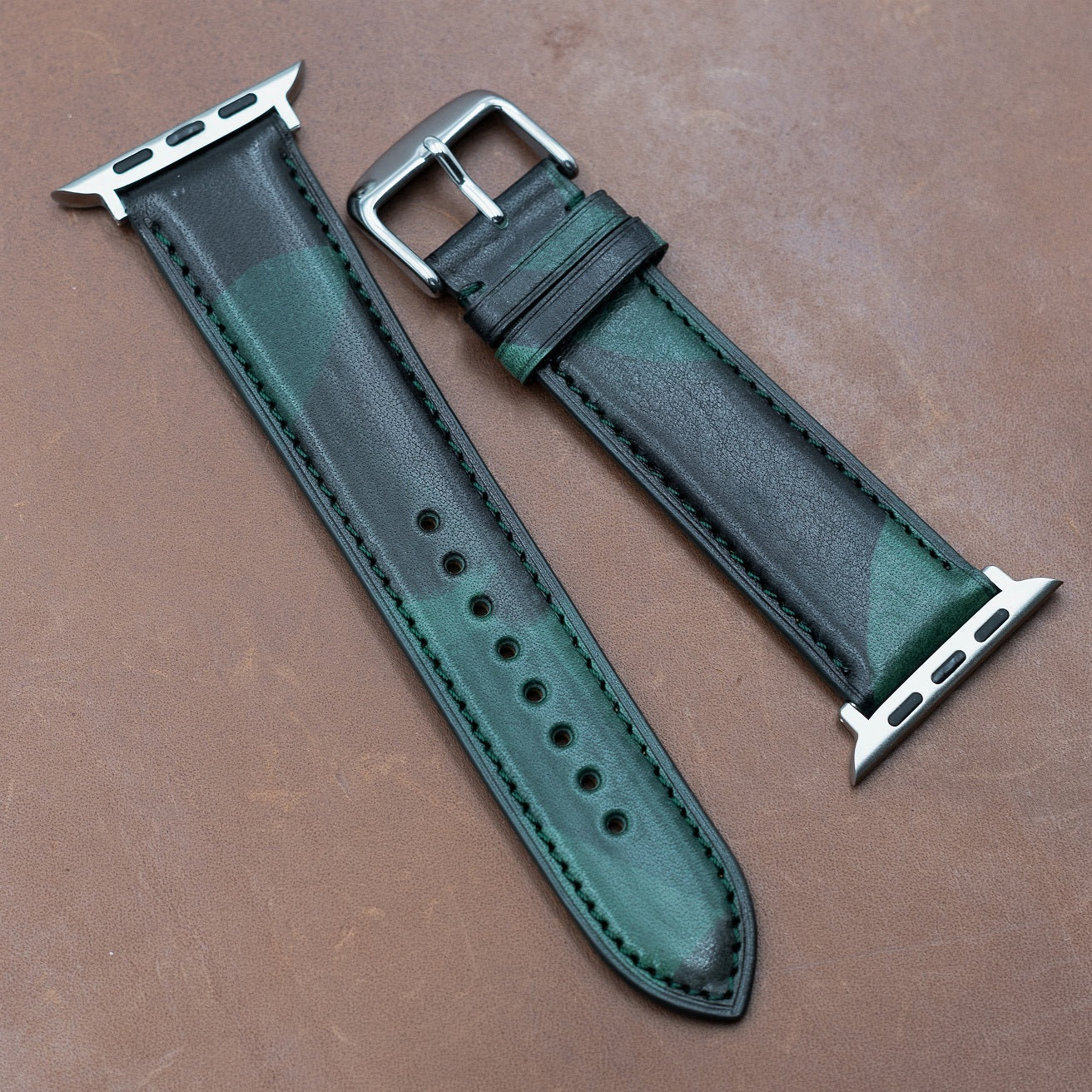 Emery Classic LPA Camo Leather Strap in Green Camo (38, 40, 41mm) - Nomad Watch Works MY