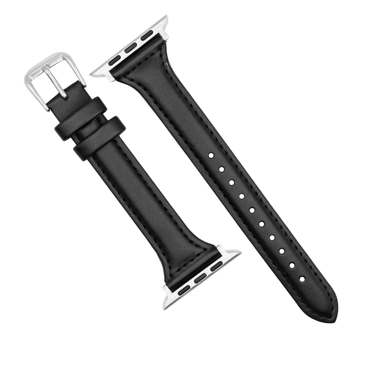 Apple Watch Slim Leather Strap in Black (38, 40,41mm) - Nomad Watch Works MY