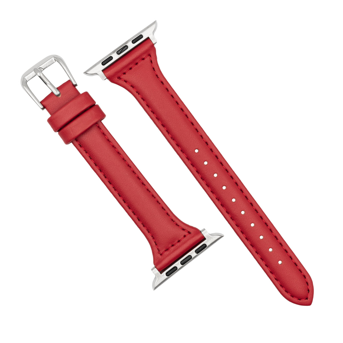 Apple Watch Slim Leather Strap in Red (38, 40,41mm) - Nomad Watch Works MY