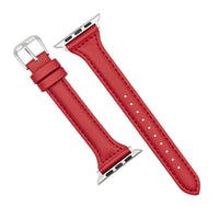 Apple Watch Slim Leather Strap in Red (38, 40,41mm) - Nomad Watch Works MY