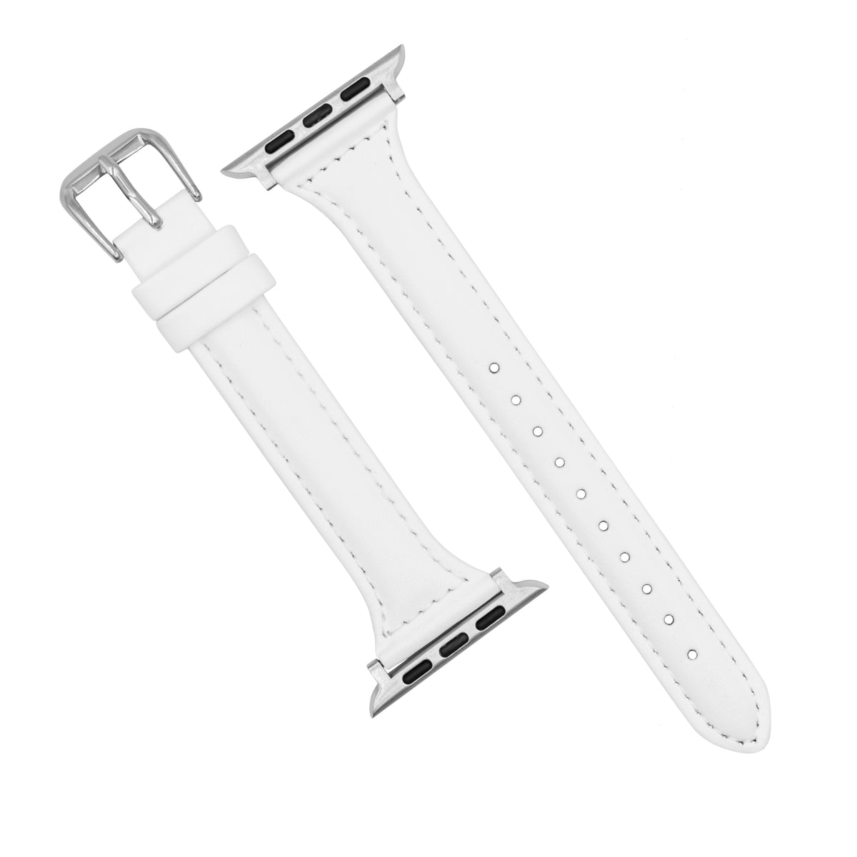 Apple Watch Slim Leather Strap in White (38, 40,41mm) - Nomad Watch Works MY