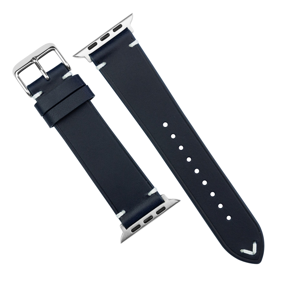 Emery Vintage Buttero Leather Strap in Navy (38 & 40mm) - Nomad Watch Works MY