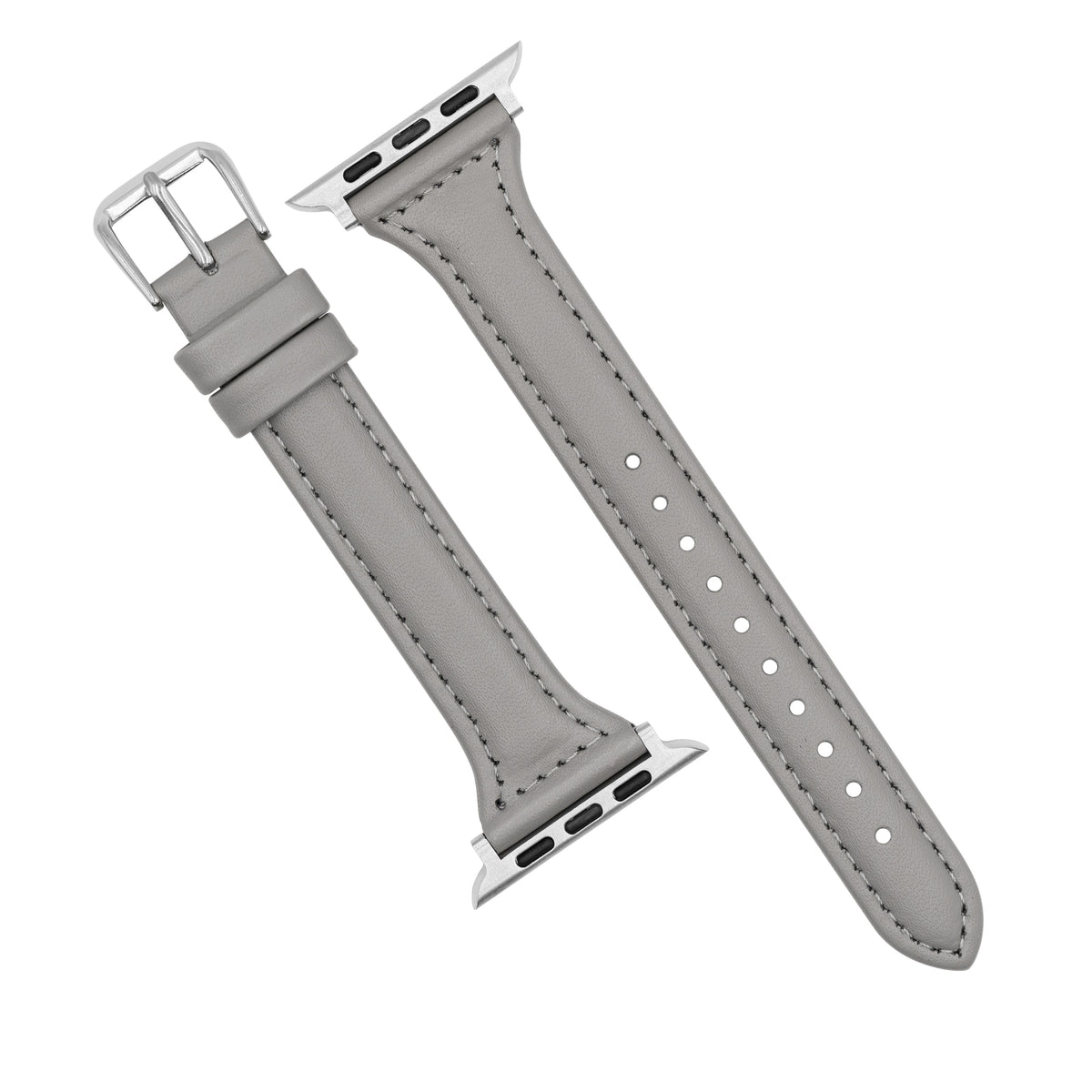 Apple Watch Slim Leather Strap in Grey (38, 40,41mm) - Nomad Watch Works MY