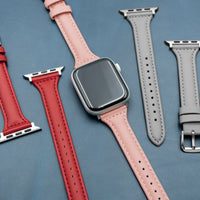 Apple Watch Slim Leather Strap in Grey (38, 40,41mm) - Nomad Watch Works MY