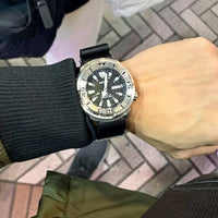 Seat Belt Nato Strap in Black with Brushed Silver Buckle (20mm) - Nomad Watch Works Malaysia