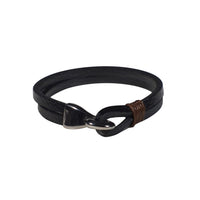 Lincoln Leather Bracelet in Black (Size M) - Nomad Watch Works Malaysia