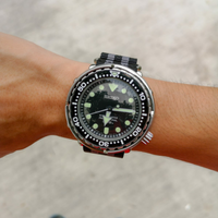 Heavy Duty Zulu Strap in Black Grey (James Bond) with Silver Buckle (20mm) - Nomad Watch Works Malaysia