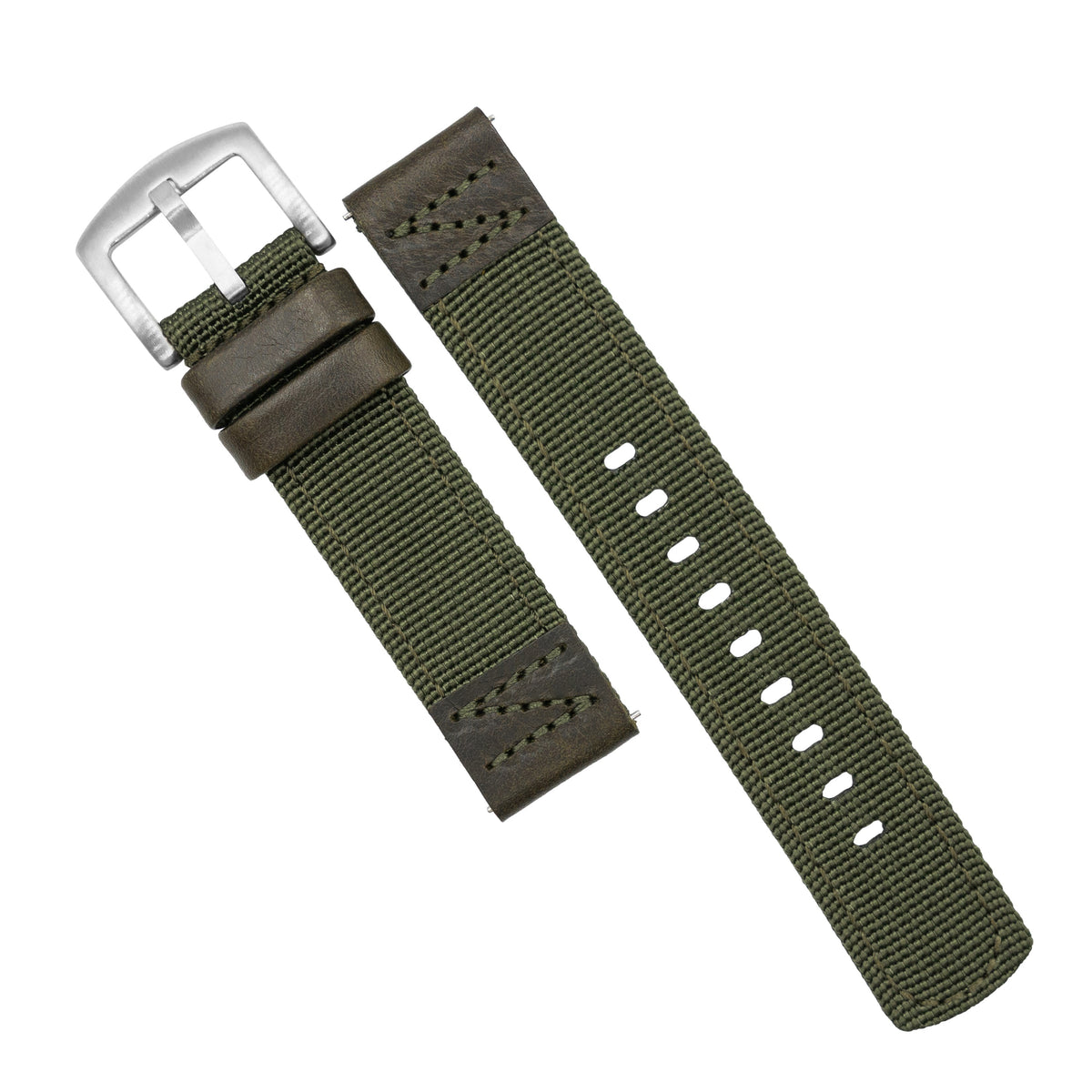 Field Canvas Watch Strap in Olive Brown (18mm) - Nomad Watch Works MY