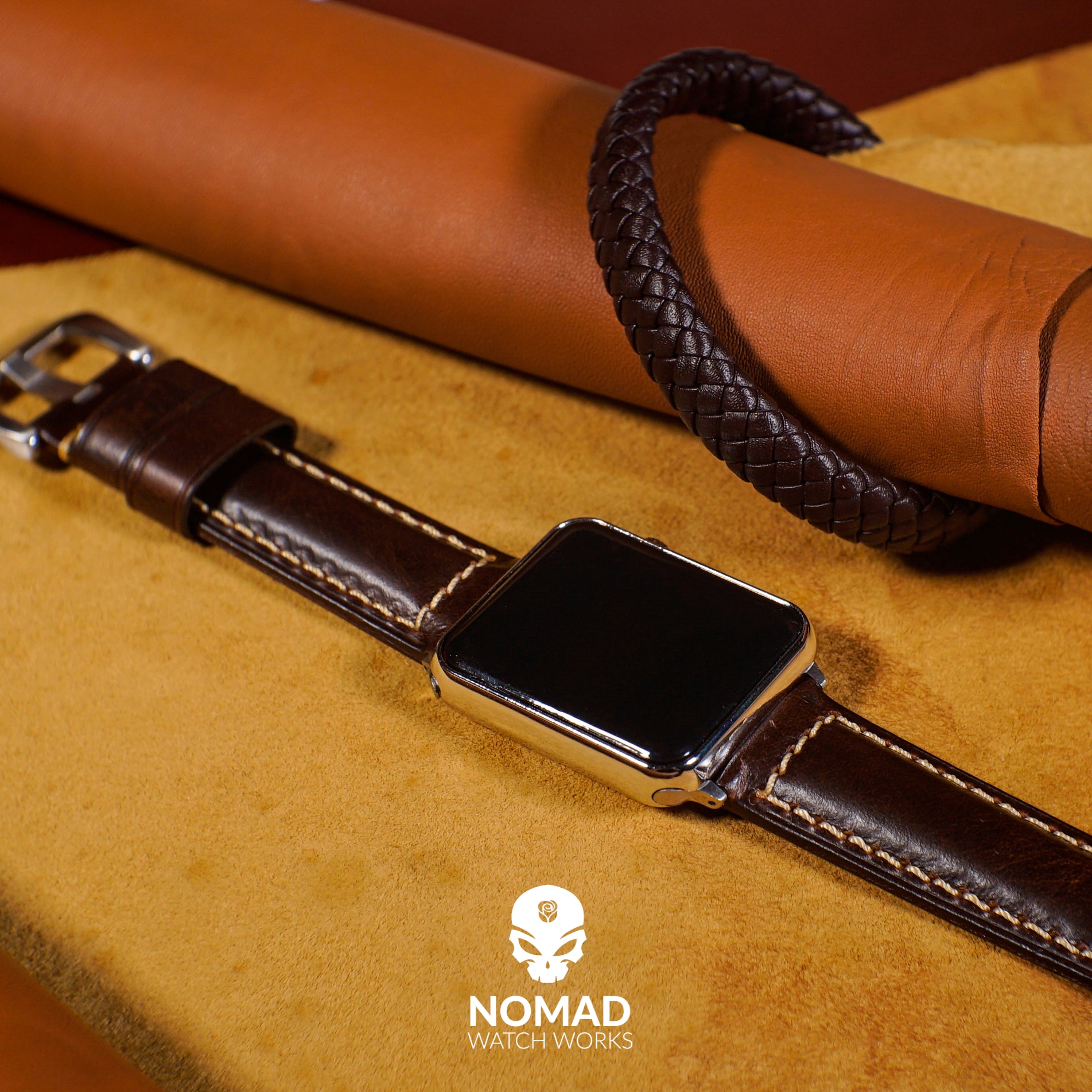 Chester Leather Bracelet in Brown (Size L) - Nomad Watch Works Malaysia