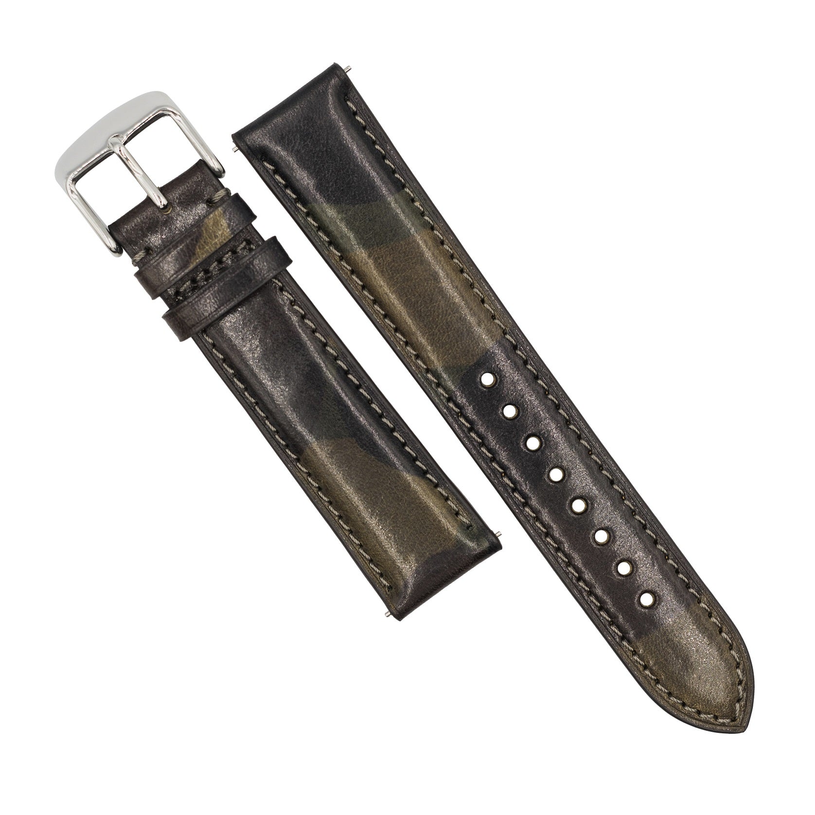 Emery Classic LPA Camo Leather Strap in Army Camo (18mm) - Nomad Watch Works MY