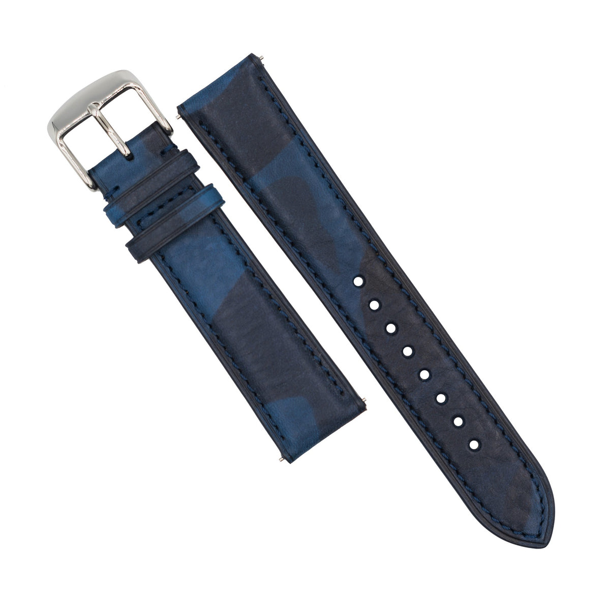 Emery Classic LPA Camo Leather Strap in Blue Camo (18mm) - Nomad Watch Works MY