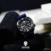 Seat Belt Nato Strap in Navy with Brushed Silver Buckle (20mm) - Nomad Watch Works Malaysia