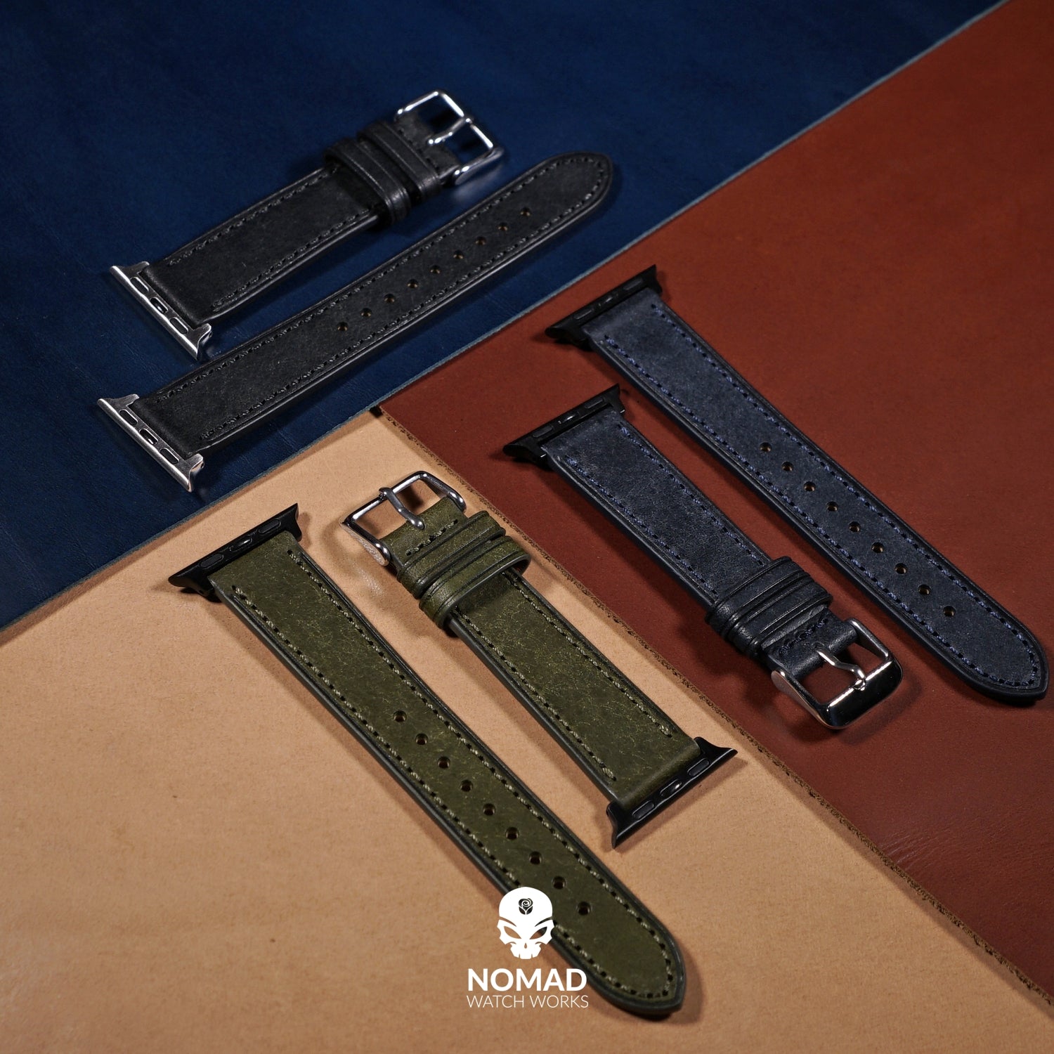 Emery Signature Pueblo Leather Strap in Navy (38 & 40mm) - Nomad Watch Works Malaysia