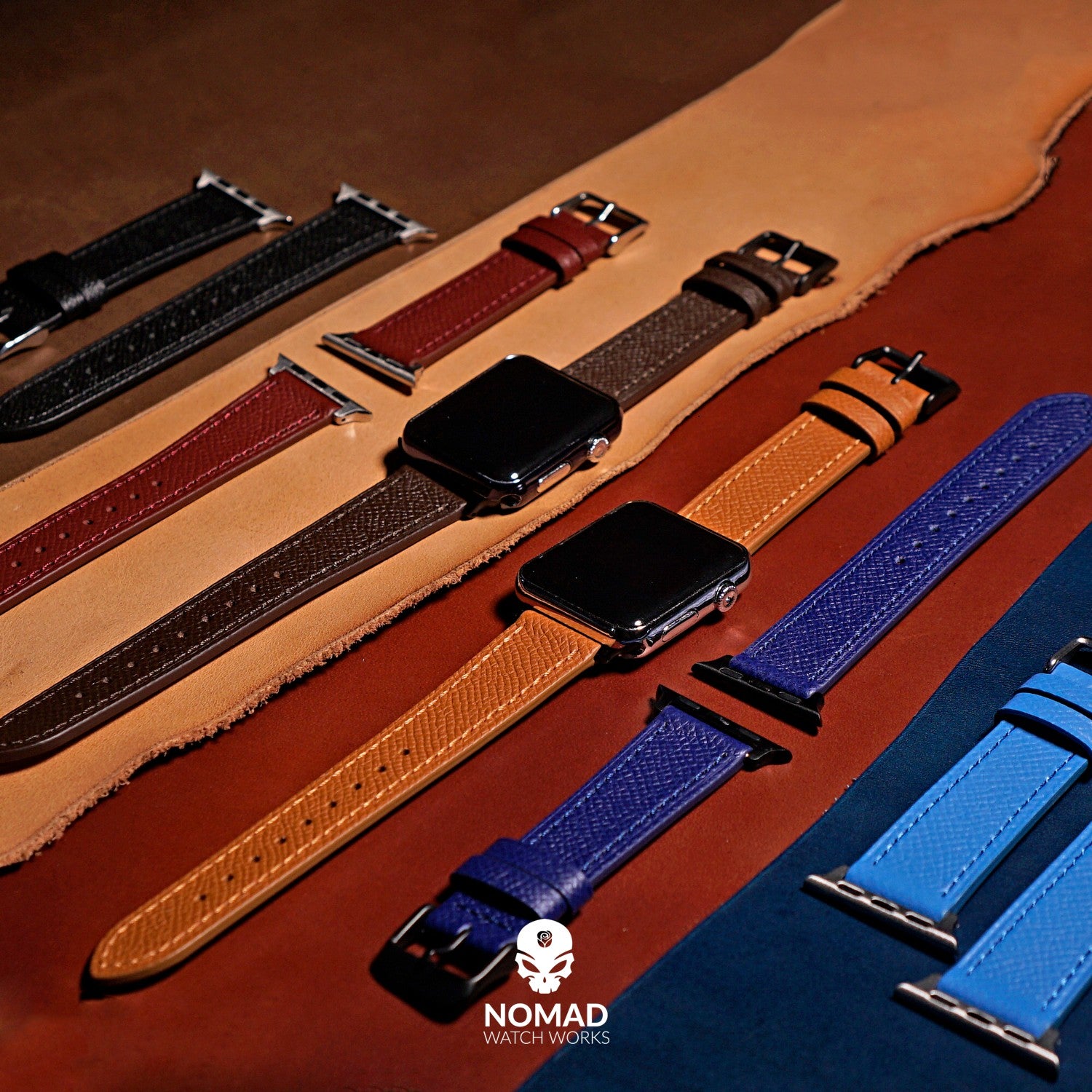 Emery Dress Epsom Leather Strap in Blue (38 & 40mm) - Nomad Watch Works Malaysia
