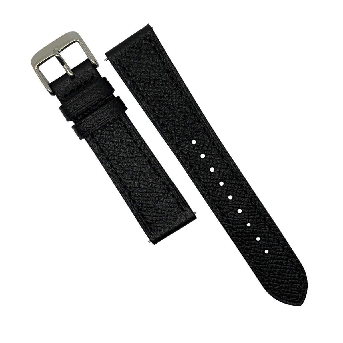 Emery Dress Epsom Leather Strap in Black (19mm) - Nomad Watch Works Malaysia