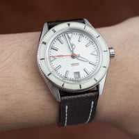 Emery Dress Epsom Leather Strap in Black w/ White Stitching (19mm) - Nomad Watch Works MY