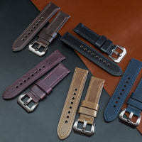 N2W Ammo Horween Leather Strap in Chromexcel® Black (20mm) - Nomad Watch Works MY