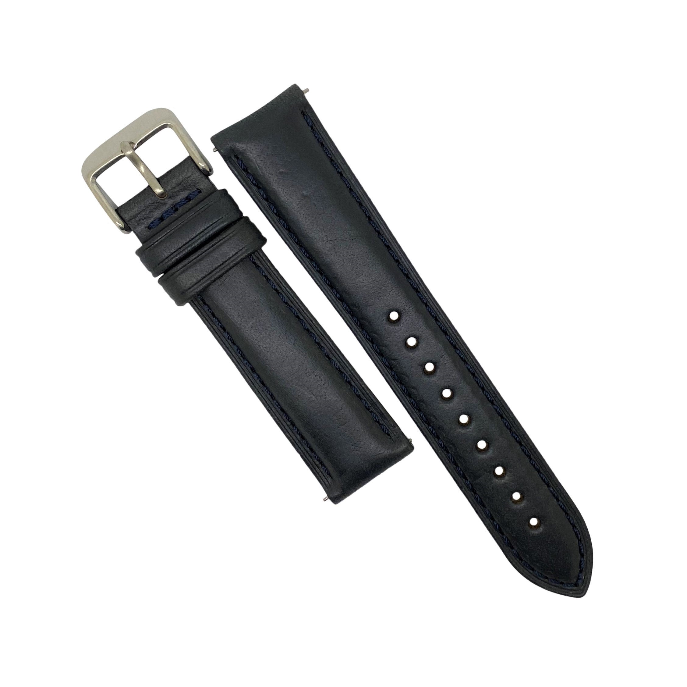 N2W Classic Horween Leather Strap in Dublin Navy (18mm) - Nomad Watch Works Malaysia