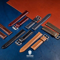 N2W Classic Horween Leather Strap in Chromexcel® Black (18mm) - Nomad Watch Works Malaysia