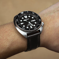 N2W Classic Horween Leather Strap in Chromexcel® Black (18mm) - Nomad Watch Works Malaysia