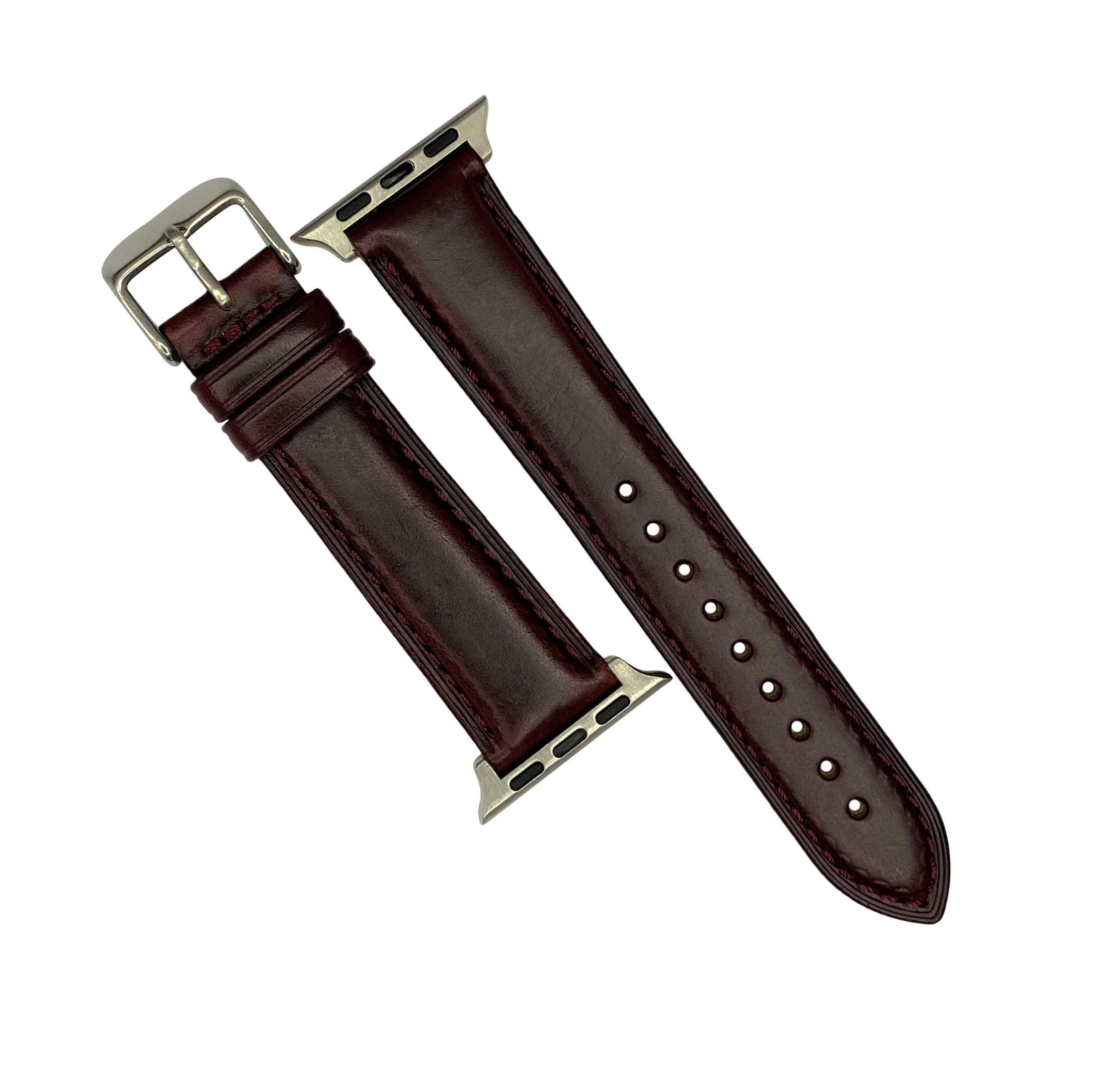 N2W Classic Horween Leather Strap in Chromexcel® Burgundy (38 & 40mm) - Nomad Watch Works Malaysia