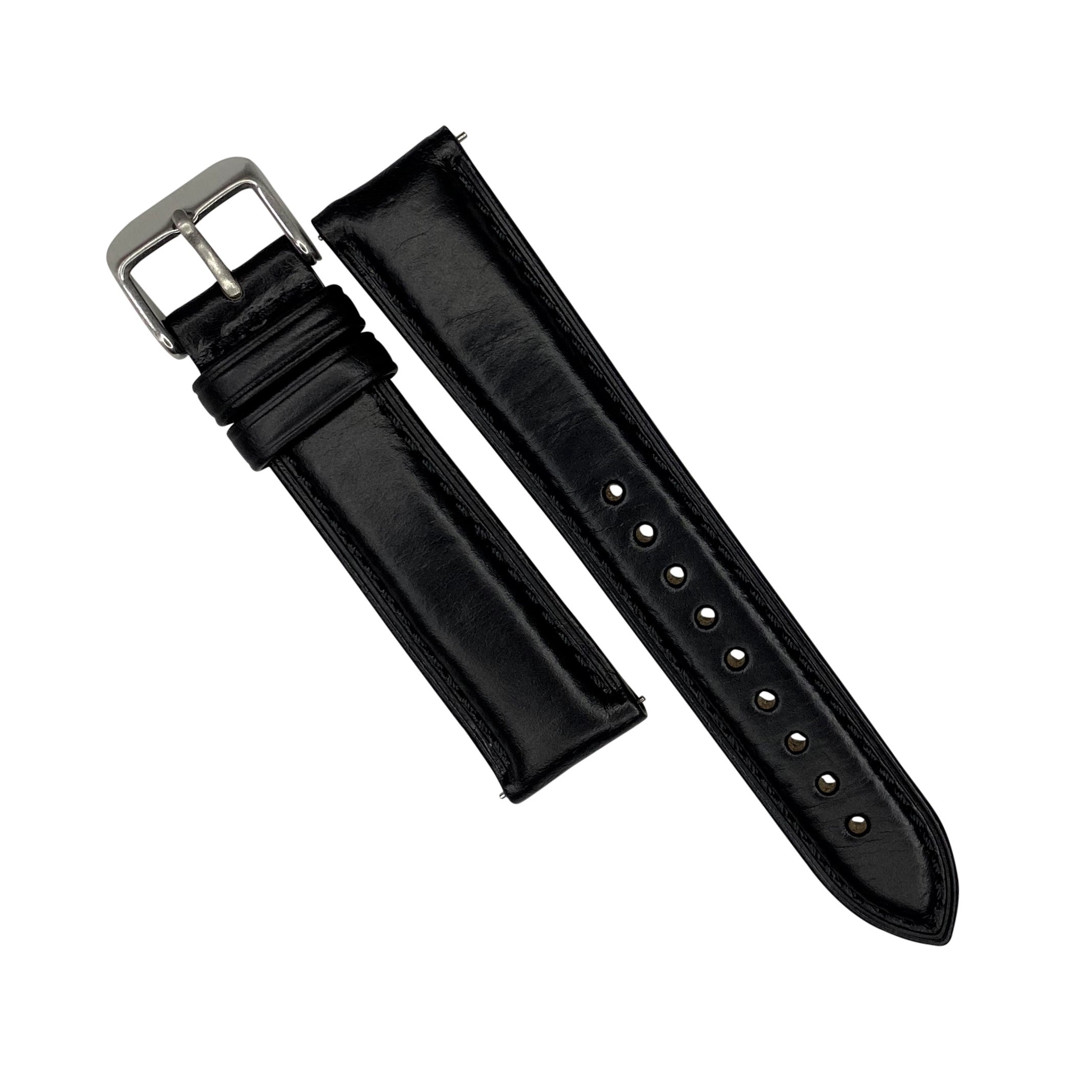 N2W Classic Horween Leather Strap in Chromexcel® Black (18mm) - Nomad Watch Works Malaysia