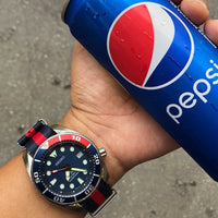 Premium Nato Strap in Navy Red with Polished Silver Buckle (20mm) - Nomad Watch Works Malaysia