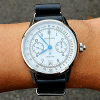 Premium Leather Nato Strap in Black with Silver Buckle (18mm) - Nomad Watch Works Malaysia