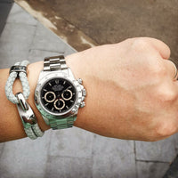 Oxford Leather Bracelet in White (Size M) - Nomad Watch Works Malaysia