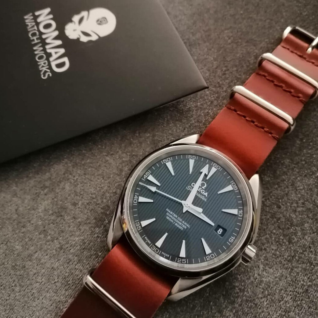 Premium Leather Nato Strap in Tan with Silver Buckle (18mm) - Nomad Watch Works Malaysia