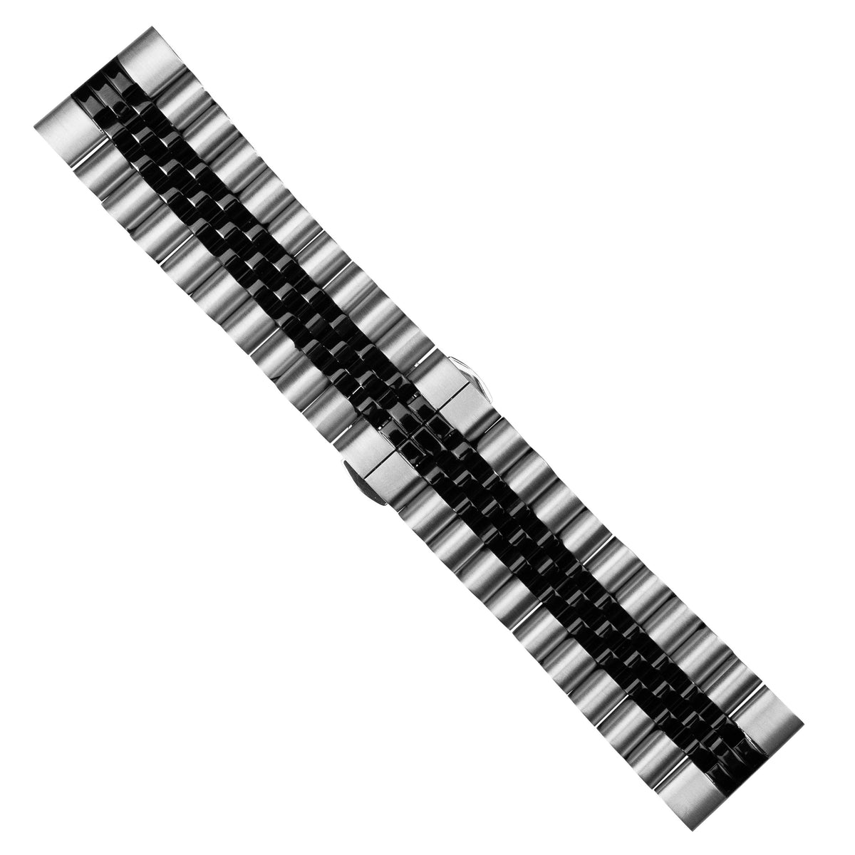 Jubilee Metal Strap in Silver and Black (20mm) - Nomad Watch Works MY