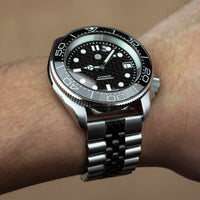 Jubilee Metal Strap in Silver and Black (20mm) - Nomad Watch Works MY