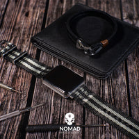 Lincoln Leather Bracelet in Black (Size M) - Nomad Watch Works Malaysia