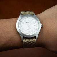 Lux Single Pass Strap in Khaki with Silver Buckle (20mm) - Nomad Watch Works Malaysia