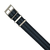 Lux Single Pass Strap in Black Grey with Silver Buckle (20mm) - Nomad Watch Works Malaysia