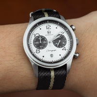 Lux Single Pass Strap in Black Sand with Silver Buckle (20mm) - Nomad Watch Works MY