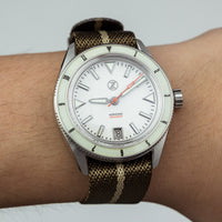 Lux Single Pass Strap in Khaki Sand with Silver Buckle (20mm) - Nomad Watch Works MY